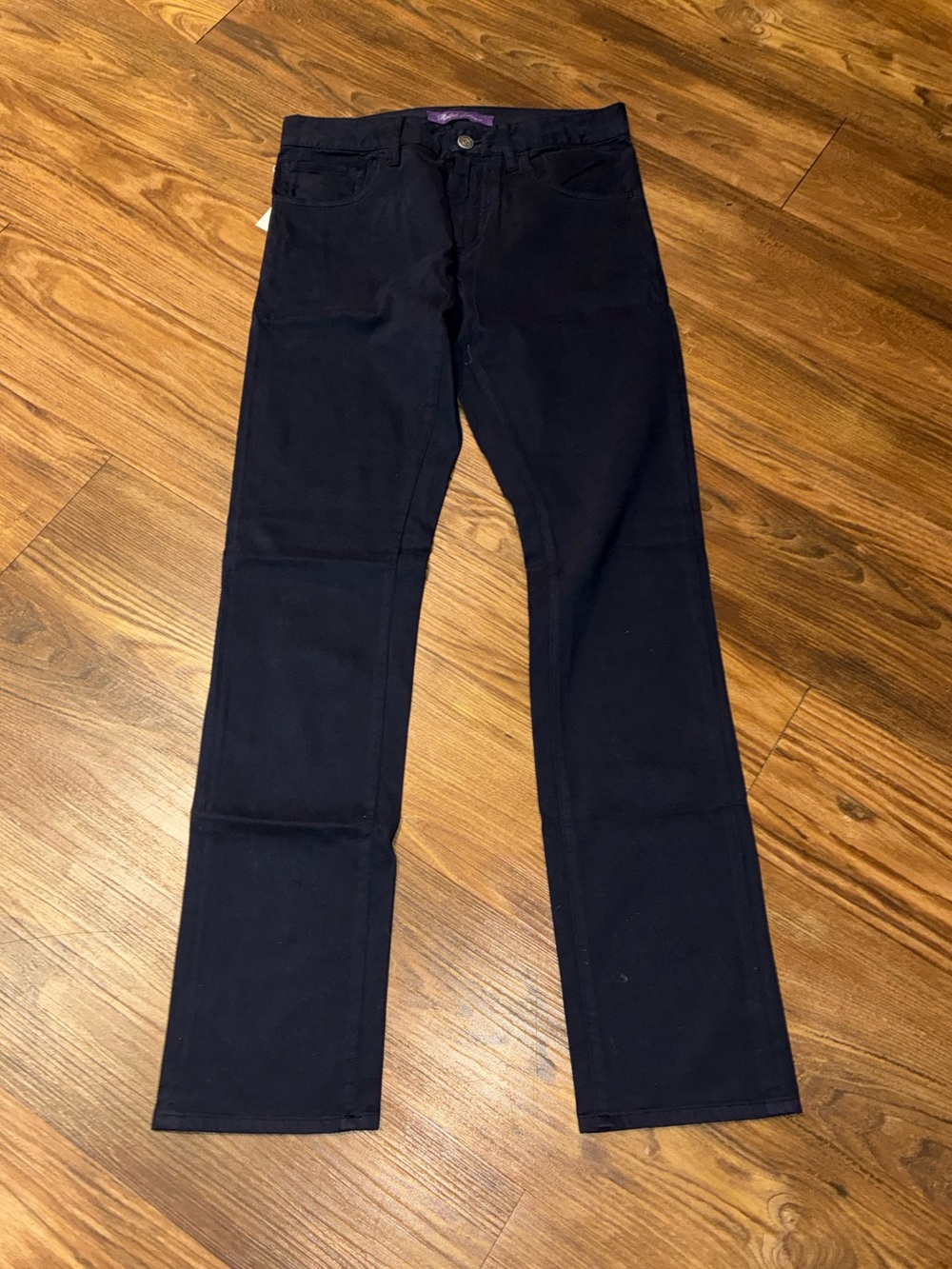 Ralph Lauren Purple Label Navy Slim Fit Stretch Sateen Pants